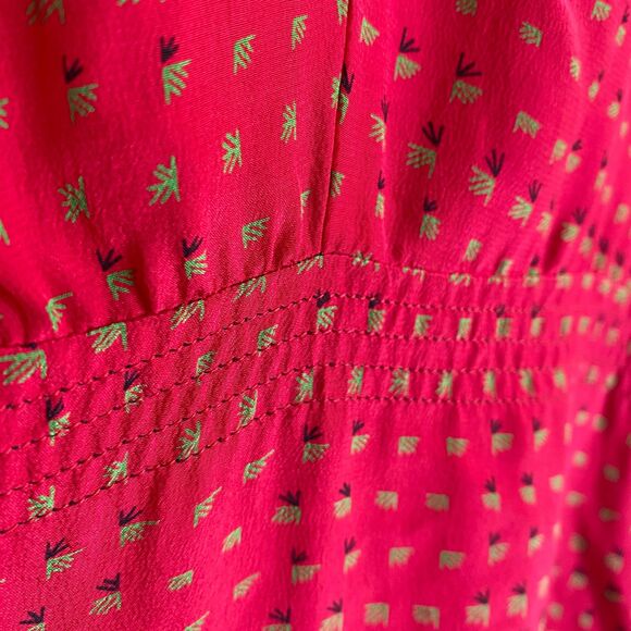 Charlotte Ford Boutique 100% Silk Fuchsia Collarless Button Front Dress Size 6 - Picture 5 of 15